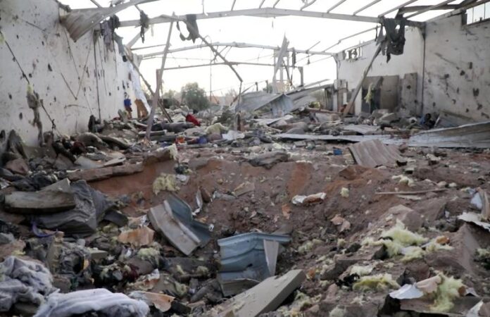 Bombardeo de EEUU a Saná, Yemen. Xinhua